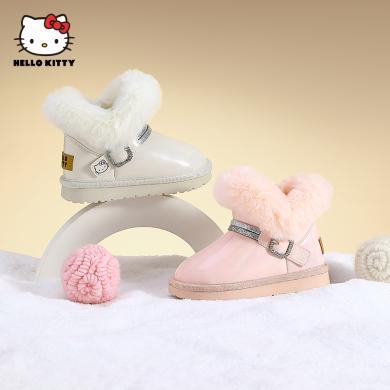 HelloKitty童鞋凯蒂猫女童雪地靴冬季儿童棉靴新款加绒保暖大棉短靴包邮K2556822