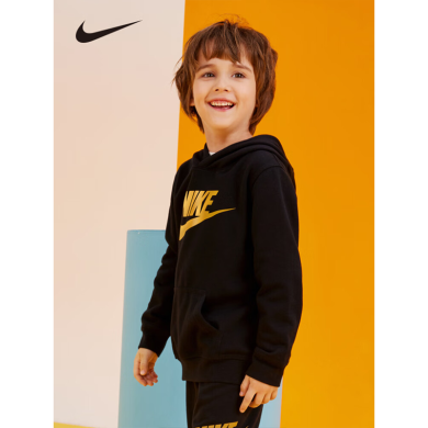 Nike 耐克小童装男童保暖加绒连帽套头卫衣冬季儿童百搭上衣 rookie NY2042047PS-001-F01