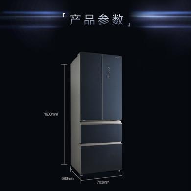 夏普(SHARP)冰箱451L升多开门一级节能双变频家用母婴超薄嵌入式BCD-451WFGG-B 451升冰箱