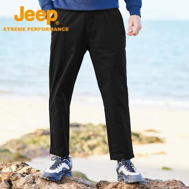 Jeep/吉普速干裤男款户外透气休闲裤直筒九分裤露营徒步弹力长裤J232093535