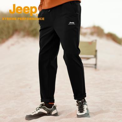 Jeep/吉普户外冲锋软壳裤男登山透气弹力休闲裤新款直筒运动徒步裤J232096080