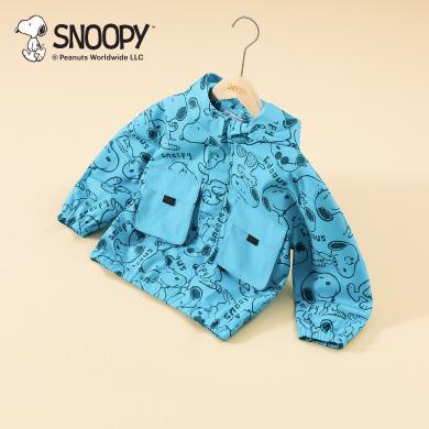 snoopy史努比童装秋季新款儿童潮酷满面卡通风衣男童舒适抗风休闲外套包邮SF3317001