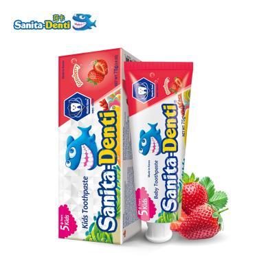 儿童牙膏Sanita-Denti莎卡韩国儿童宝宝果味牙膏75g防蛀龋齿洁牙5岁+莎卡牙膏