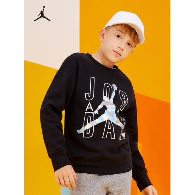 Nike Air Jordan 耐克童装男女童加绒保暖卫衣冬季儿童圆领套头上衣 rookie JDG-FW-B112