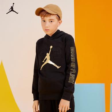 Nike Air Jordan 耐克童装男童加绒连帽卫衣秋冬儿童保暖针织上衣 rookie JDB-PO-A238