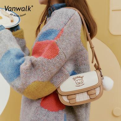 VANWALK新款女包包面包屋 甜美可爱少女剑桥包腋下豆腐包高级感斜挎单肩包V2533