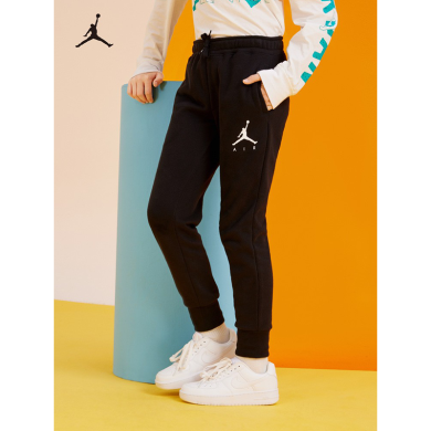 Nike Air Jordan 耐克童装男女童加绒保暖长裤秋冬儿童针织休闲运动裤rookie JD2032213GS-001-F01