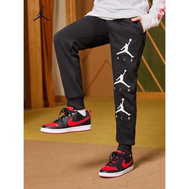Nike Air Jordan 耐克大童装男女童加绒保暖长裤秋冬儿童针织运动裤子rookie JD2032198GS-001-F01