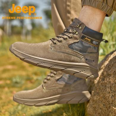 Jeep/吉普中帮防滑登山鞋男户外舒适露营靴子透气运动徒步鞋P2310911107