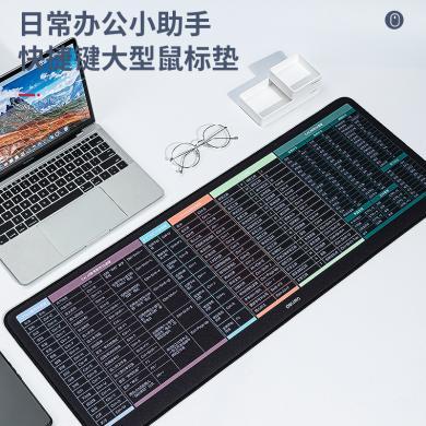 得力83002/83004大鼠标垫加厚办公快捷键大全桌面键盘鼠标垫