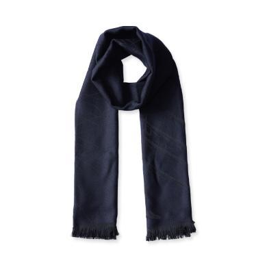 【支持购物卡】Zegna 杰尼亚 男士深蓝色羊毛围巾 Z2L70S-22J-BL1-UNI