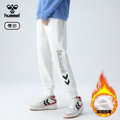 hummel【经典V型箭标】北欧运动风潮牌加绒保暖侧边设计男女运动束脚裤子
