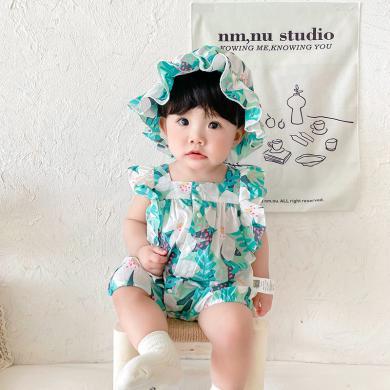 Peninsula Baby婴儿衣服夏季新品外出清凉可口短袖女宝宝短爬服甜美婴儿连体衣