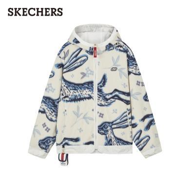 Skechers斯凯奇男女款运动外套拉链保暖新年款运动外套冬羊羔绒时尚上衣SL123M002