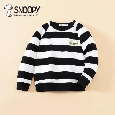 Snoopy史努比儿童卫衣男上衣新款中小童男童套头圆领卫衣条纹包邮SF3308018