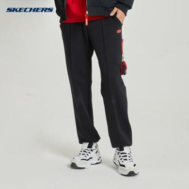 Skechers 斯凯奇新年系列男士长裤运动裤舒适休闲针织松紧裤腰束口休闲裤SL123M005