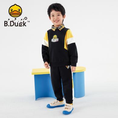 【比欧集合馆】B.Duck小黄鸭童装男童运动套装新款卫衣春装年儿童洋气两件套包邮BF1381006