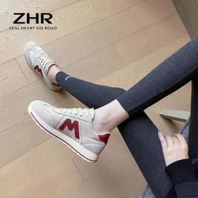 ZHR【反绒牛皮】国潮平底板鞋女跑步鞋女休闲鞋子运动鞋女鞋AK99
