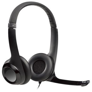 罗技（Logitech）H390头戴式耳机 电脑耳机麦克风 多功能立体降噪耳麦 教育办公培训带话筒 黑色