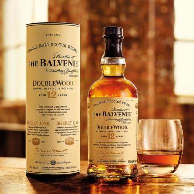 百富12年双桶700ml（The Balvenie）苏格兰单一麦芽威士忌 英国原装进口洋酒