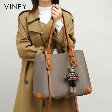 Viney包包新款托特包单肩大容量洋气时尚大包帆布女包7961
