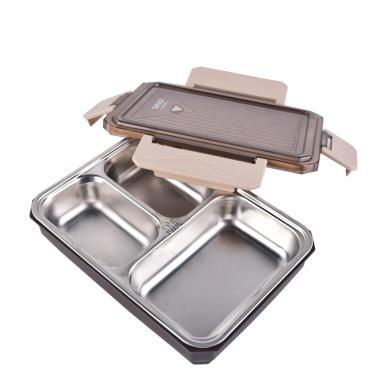 日本泰福高不锈钢餐盒-3分隔/4分隔，配保温提袋和密封盒盖，底盒可微波炉加热，可注水保温