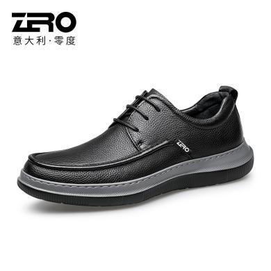 Zero零度男鞋休闲皮鞋新款商务简约健步休闲鞋舒适耐磨男士皮鞋
