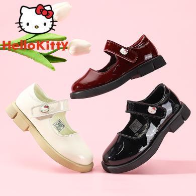 Hellokitty童鞋凯蒂猫女童皮鞋春秋新款女孩单鞋公主鞋儿童坡跟鞋包邮K2516010