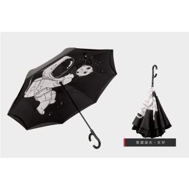 奈洛反向雨伞双层创意立式反向伞C型免持大汽车雨伞长柄自动反向雨伞女