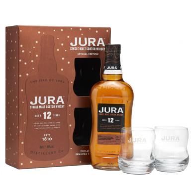吉拉朱拉12年苏格兰单一麦芽威士忌700ml 英国原装进口 礼盒装送酒杯*2个（新老酒盒随机发货）