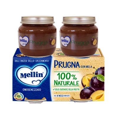 意大利 Mellin美林西梅泥100g*2罐 婴儿宝宝营养辅食果泥富含膳食纤维营养丰富