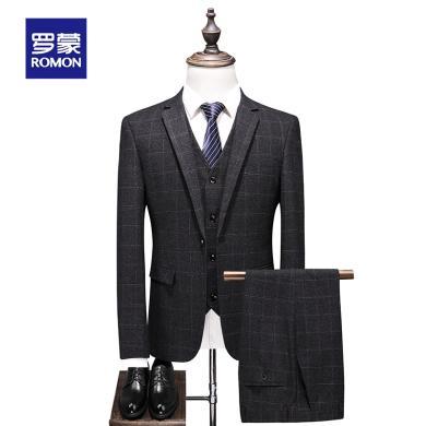 罗蒙男士西服套装2022春季新款商务休闲职业工装中青年西装两件套2S032632