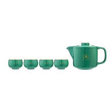 康宁 茶饮系列陶瓷五件组（一壶四杯）绿色/红色