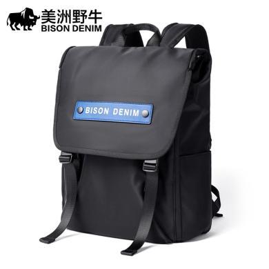 美洲野牛 包包双肩包背包男士背包男大容量电脑包书包商务休闲旅行包包双肩包背包 N20219