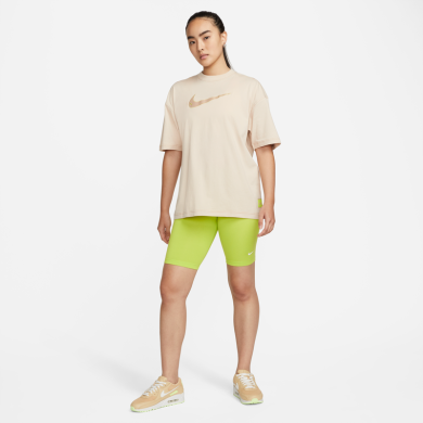 Nike耐克女子短袖上衣夏季T恤宽松纯棉耐克勾勾休闲DM6212-126