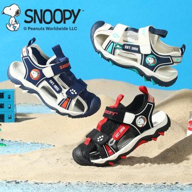 Snoopy史努比童鞋儿童凉鞋夏季男宝宝包头防踢防滑软底透气中小童包邮S2122030