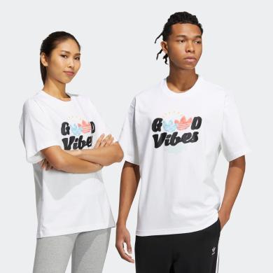 adidas阿迪达斯三叶草男女情侣款运动短袖T恤HM7998