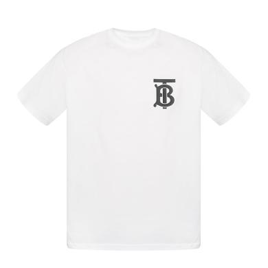 【支持购物卡】BURBERRY 博柏利 巴宝莉  男士TB标识宽松版短袖T恤 白色 香港直邮