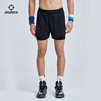 准者新款梭织短裤男篮球裤训练健身投篮假两件轻薄透气运动裤Z122211508