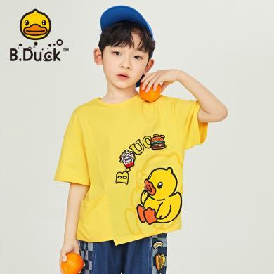 B.Duck小黄鸭童装儿童短袖t恤男童中小童纯棉上衣女童洋气夏装包邮BF2301071