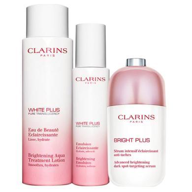【支持购物卡】Clarins/娇韵诗清透美白水乳小瓷瓶精华三件套装礼盒 情人节礼物