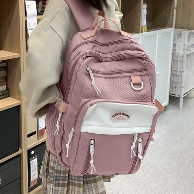 XIASUAR可爱风女生书包小学初中高中大学生双肩背包女旅行包14寸电脑包女-1502