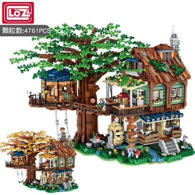 LOZ俐智新品树屋迷你积木拼装思维玩具场景模型成人拼图1033树屋