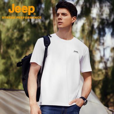 Jeep/吉普男士新款索罗那凉感T恤男士户外透气吸汗速干T恤圆领骑行运动短袖J222094577