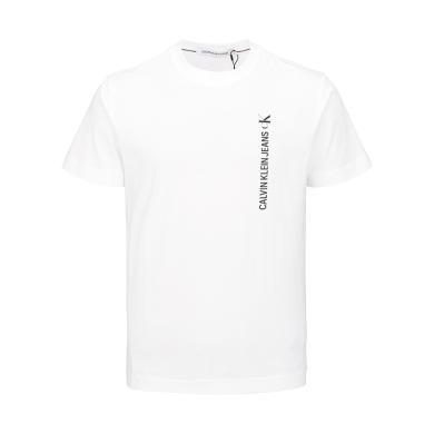【支持购物卡】Calvin Klein 卡尔文.克莱恩 CK 左胸后背字母logo男士短袖T恤 香港直邮