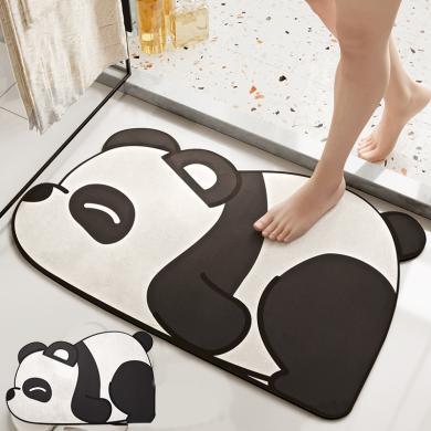 【50*80cm】大江地垫浴室吸水脚垫卫生间门口防滑地毯厕所卫浴黑科技熊猫垫子121001-1