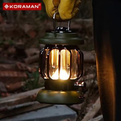 KORAMAN户外露营手提灯LED可充电帐篷灯马灯复古轻奢气氛营地照明灯KR-ZM1SXZ999