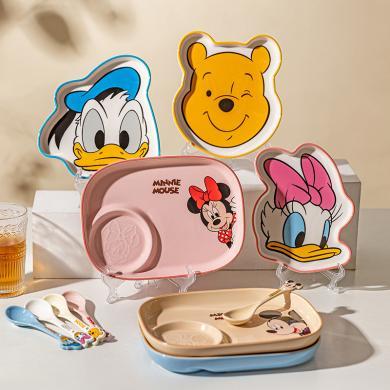 摩登主妇迪士尼饺子盘子带醋碟家用创意减脂餐具卡通儿童分格餐盘