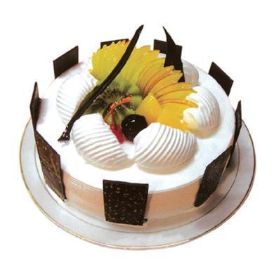 黑白配-2磅(8寸)圆形鲜奶水果生日蛋糕 全国同城配送当日达 可预约/指定日期配送-1-黑白配