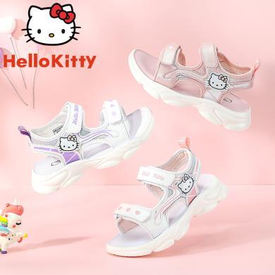 HelloKitty童鞋凯蒂猫女童凉鞋夏季新款儿童沙滩鞋露趾软底防滑女孩鞋子包邮K2525016